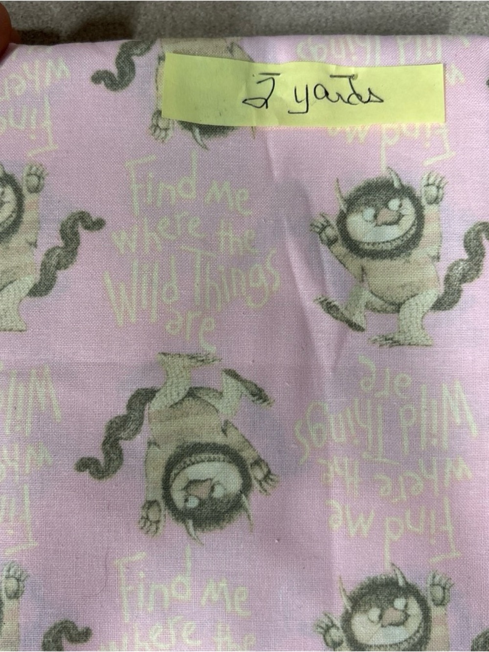 Wild things, pink fabric